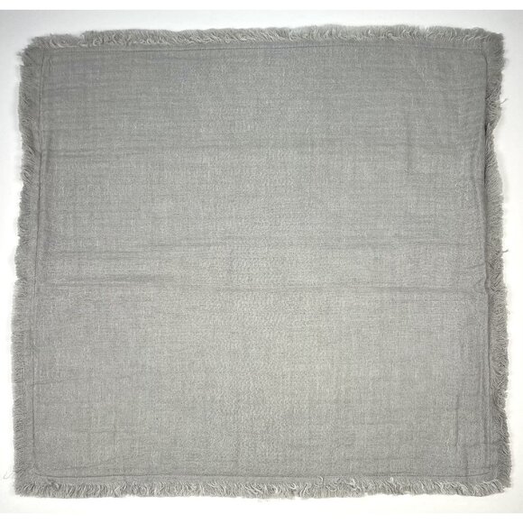 ELISABETH YORK 20"x20" Beige Linen Square Fringe PILLOW SHAM Case NWOT NEW - Picture 1 of 2